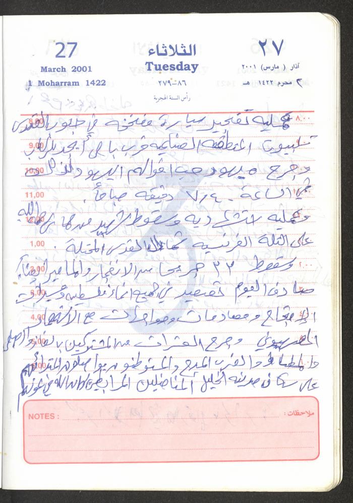 Mahmoud Khreisheh Diaries, Thinnaba- Tulkarm, 2001