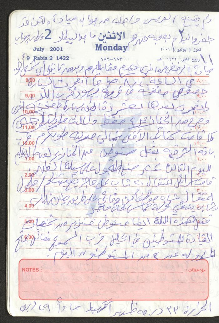 Mahmoud Khreisheh Diaries, Thinnaba- Tulkarm, 2001