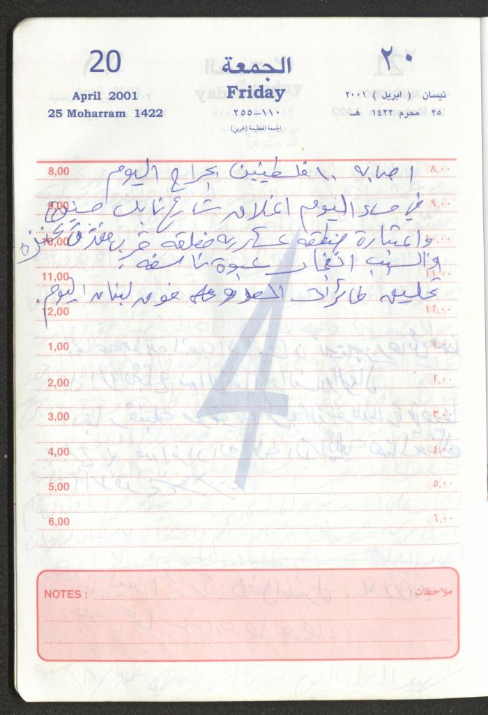Mahmoud Khreisheh Diaries, Thinnaba- Tulkarm, 2001