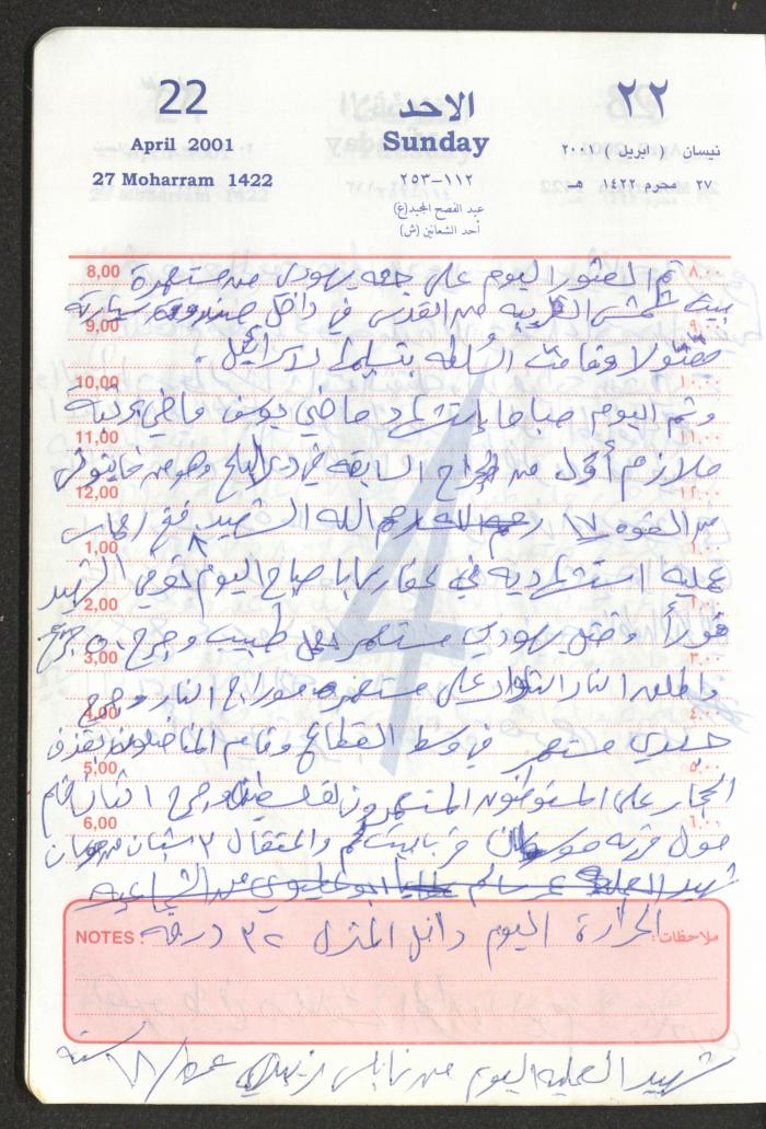 Mahmoud Khreisheh Diaries, Thinnaba- Tulkarm, 2001