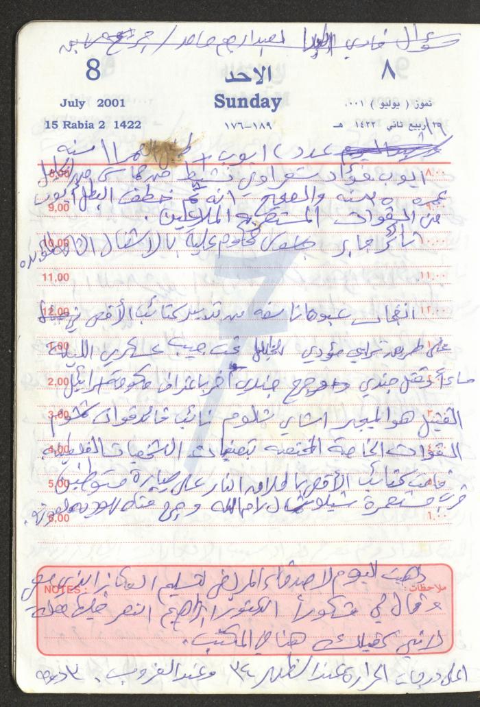Mahmoud Khreisheh Diaries, Thinnaba- Tulkarm, 2001