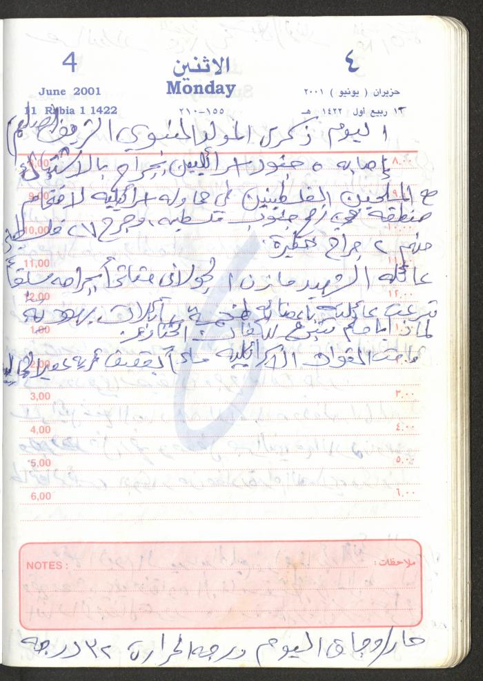 Mahmoud Khreisheh Diaries, Thinnaba- Tulkarm, 2001