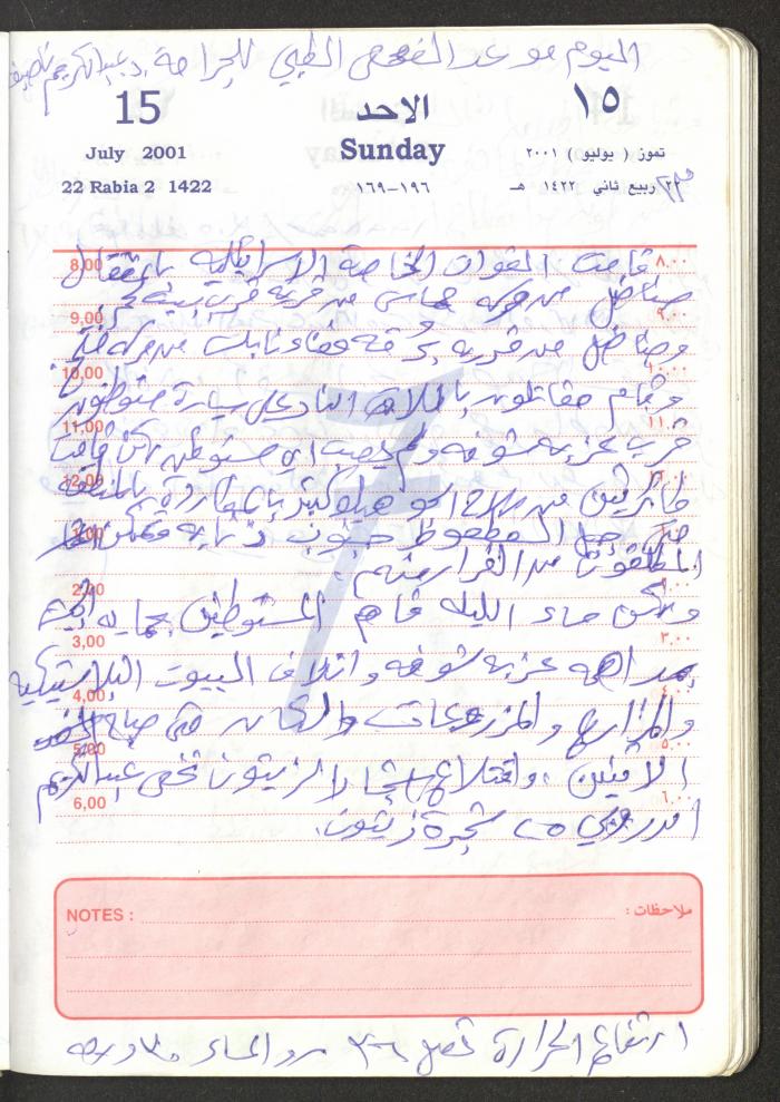 Mahmoud Khreisheh Diaries, Thinnaba- Tulkarm, 2001