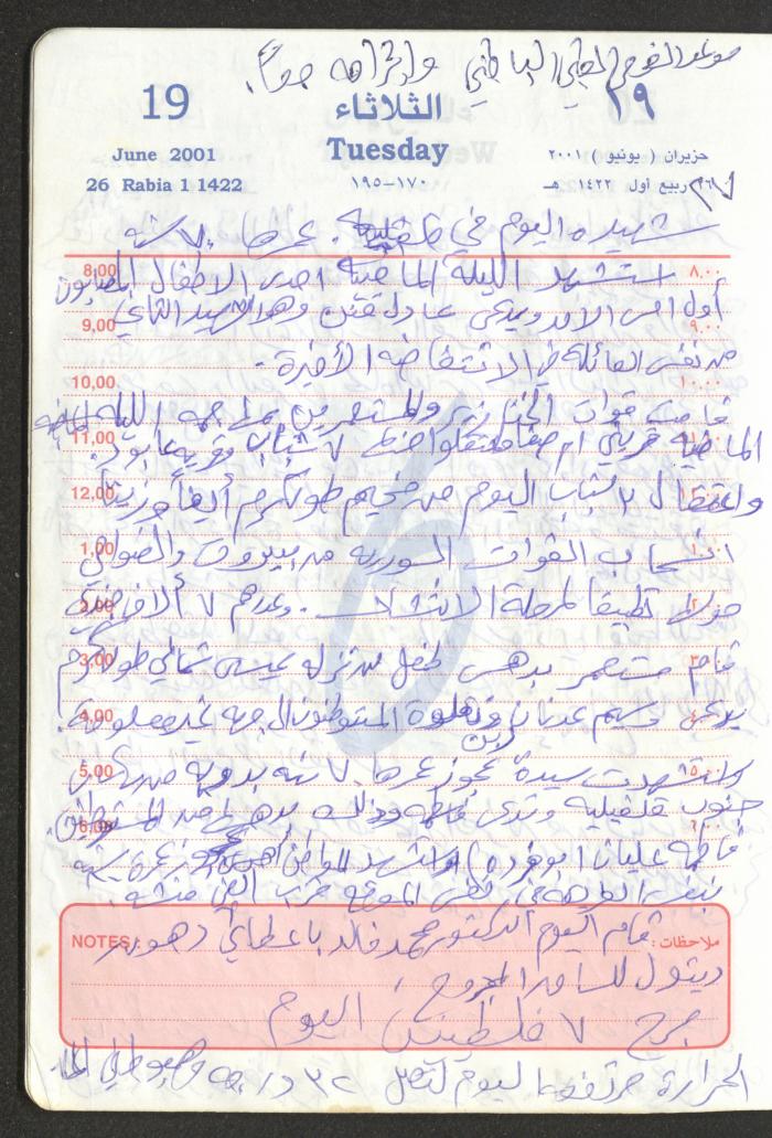 Mahmoud Khreisheh Diaries, Thinnaba- Tulkarm, 2001