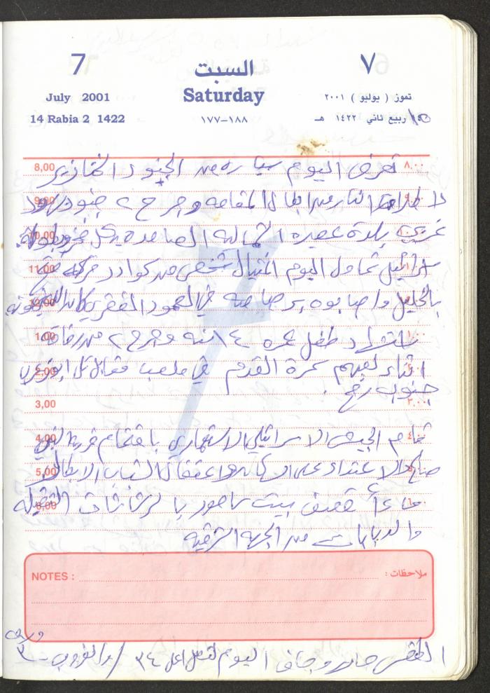 Mahmoud Khreisheh Diaries, Thinnaba- Tulkarm, 2001