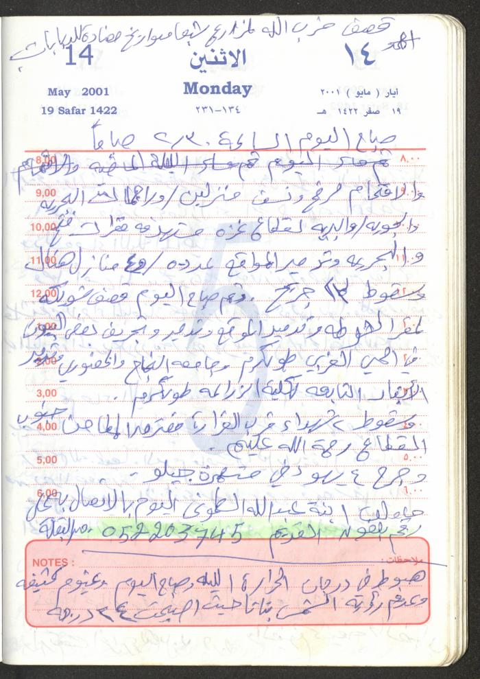 Mahmoud Khreisheh Diaries, Thinnaba- Tulkarm, 2001