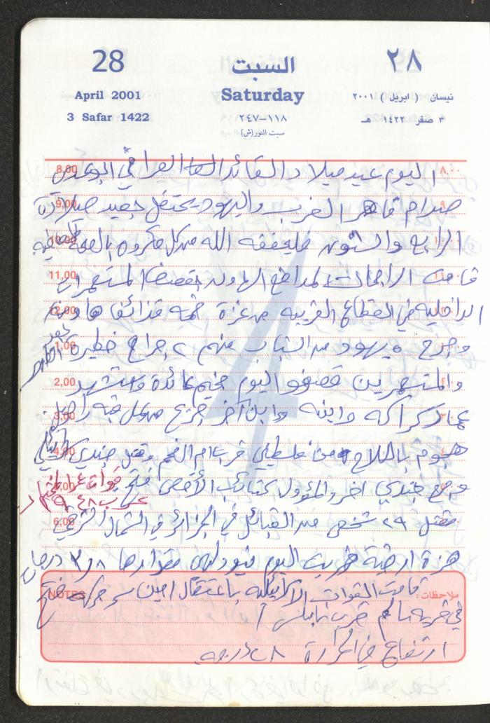 Mahmoud Khreisheh Diaries, Thinnaba- Tulkarm, 2001