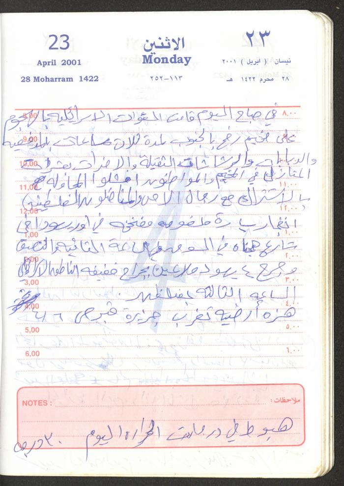 Mahmoud Khreisheh Diaries, Thinnaba- Tulkarm, 2001