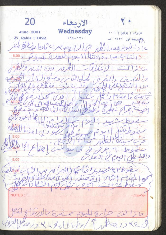 Mahmoud Khreisheh Diaries, Thinnaba- Tulkarm, 2001
