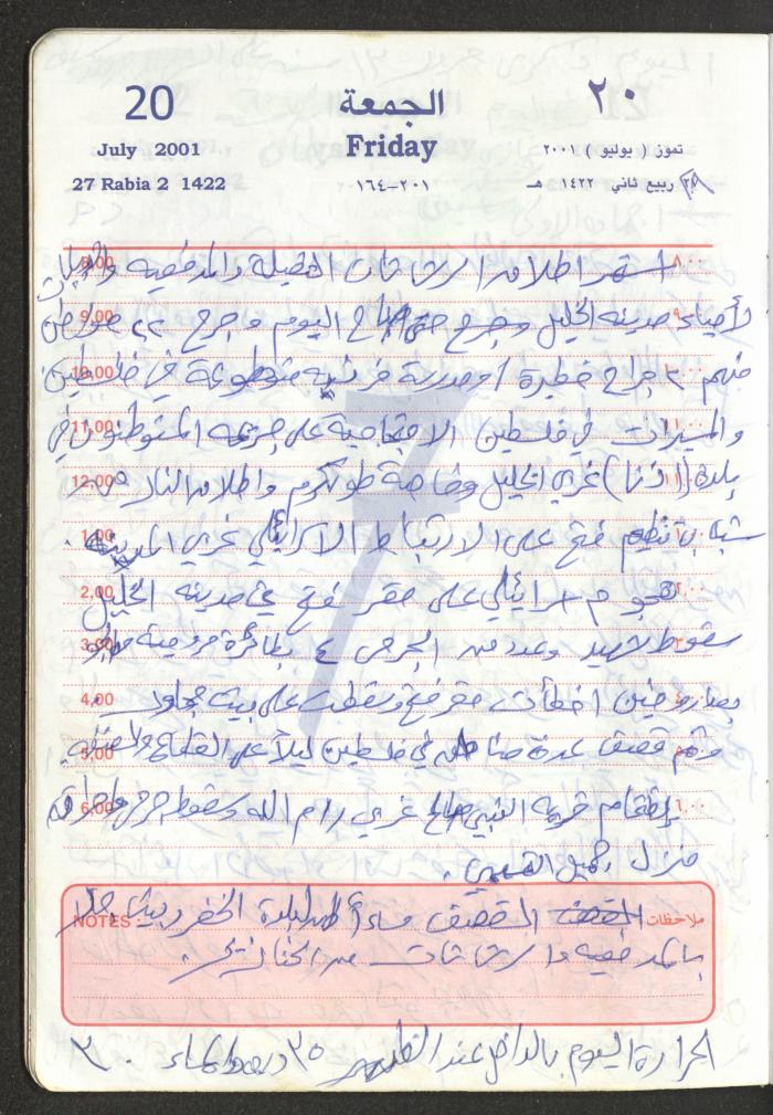 Mahmoud Khreisheh Diaries, Thinnaba- Tulkarm, 2001