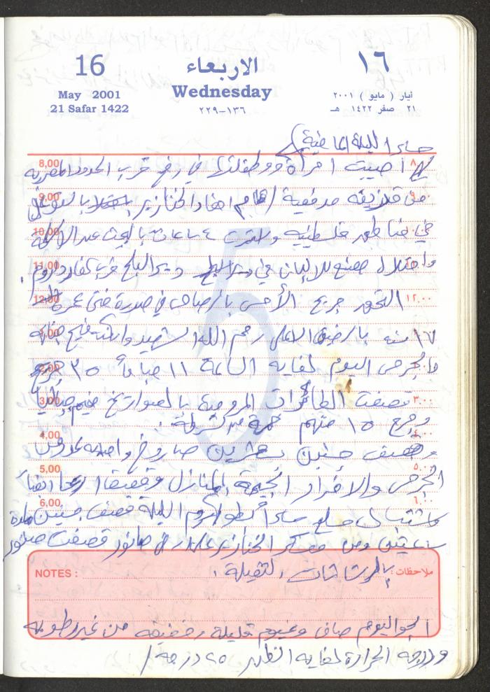 Mahmoud Khreisheh Diaries, Thinnaba- Tulkarm, 2001