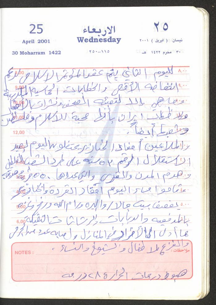 Mahmoud Khreisheh Diaries, Thinnaba- Tulkarm, 2001