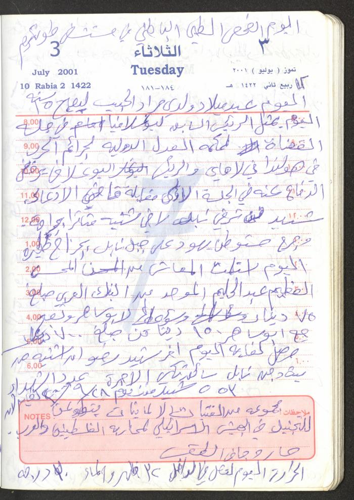 Mahmoud Khreisheh Diaries, Thinnaba- Tulkarm, 2001