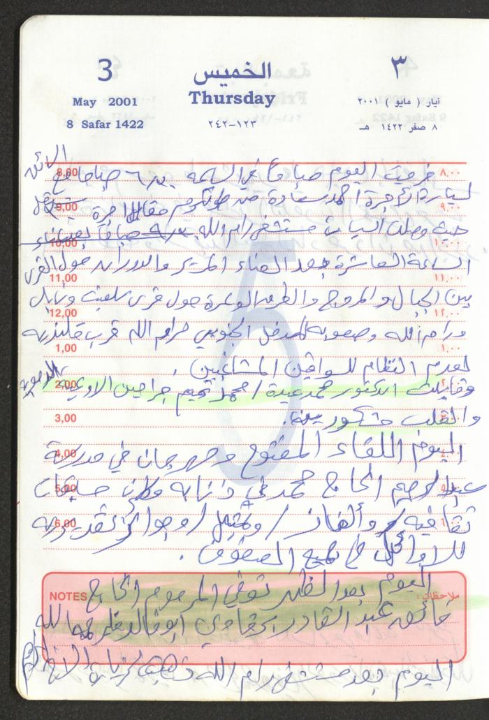 Mahmoud Khreisheh Diaries, Thinnaba- Tulkarm, 2001