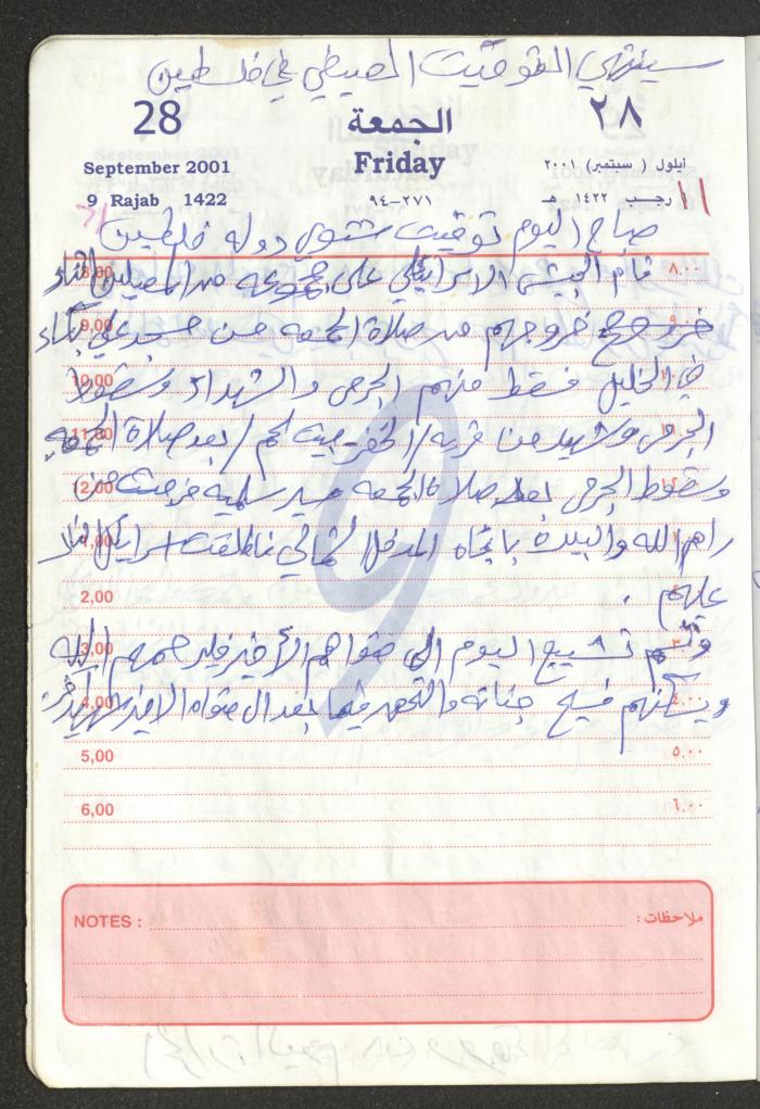 Mahmoud Khreisheh Diaries, Thinnaba- Tulkarm, 2001