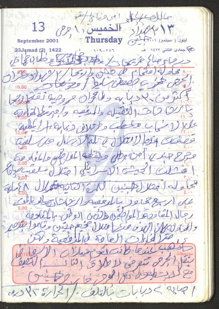 Mahmoud Khreisheh Diaries, Thinnaba- Tulkarm, 2001