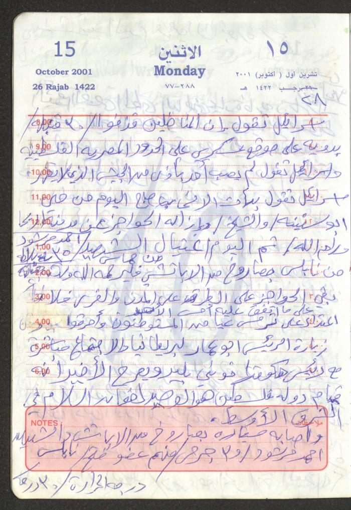 Mahmoud Khreisheh Diaries, Thinnaba- Tulkarm, 2001