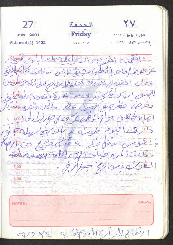 Mahmoud Khreisheh Diaries, Thinnaba- Tulkarm, 2001