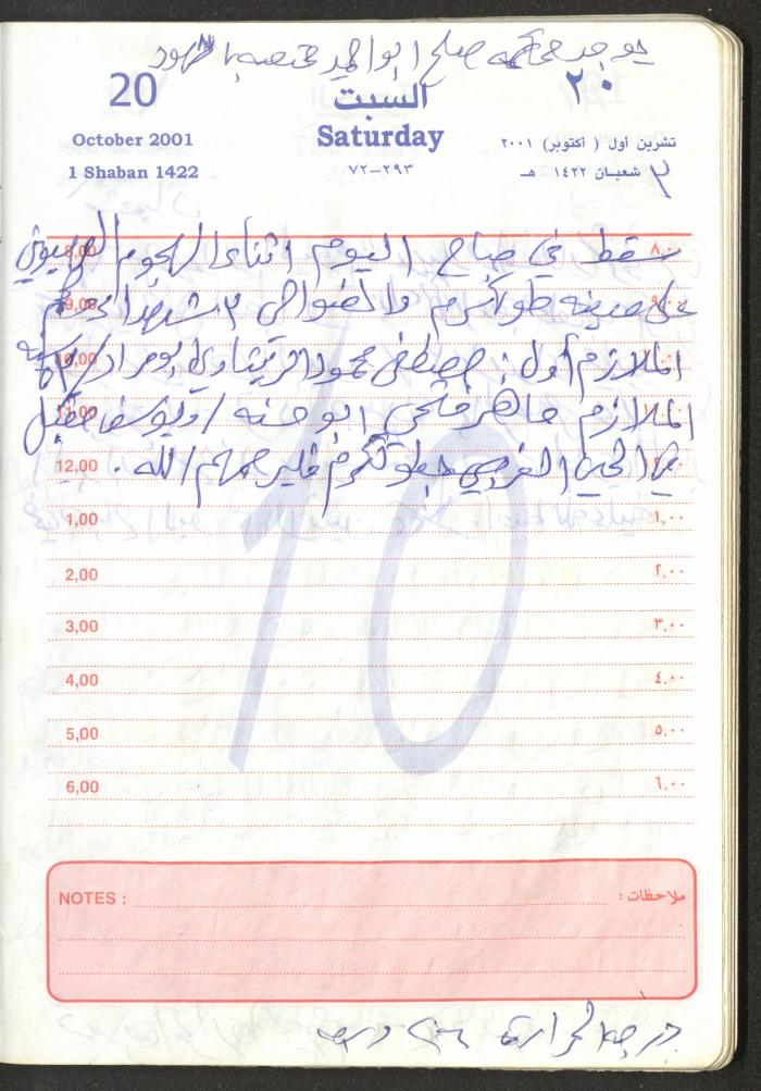 Mahmoud Khreisheh Diaries, Thinnaba- Tulkarm, 2001