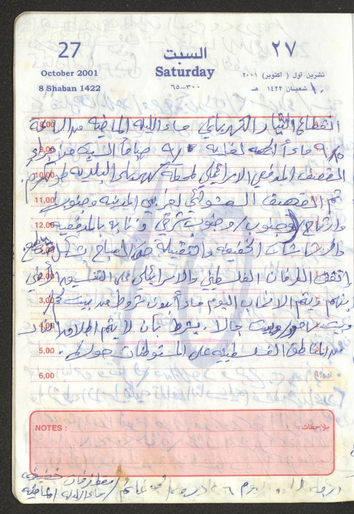 Mahmoud Khreisheh Diaries, Thinnaba- Tulkarm, 2001