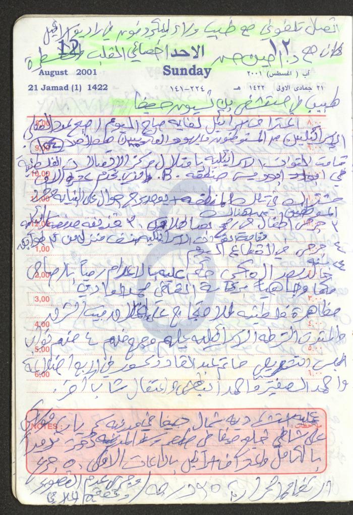 Mahmoud Khreisheh Diaries, Thinnaba- Tulkarm, 2001