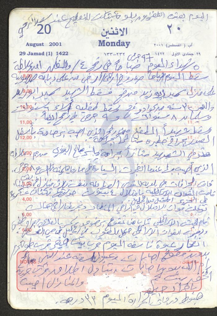 Mahmoud Khreisheh Diaries, Thinnaba- Tulkarm, 2001