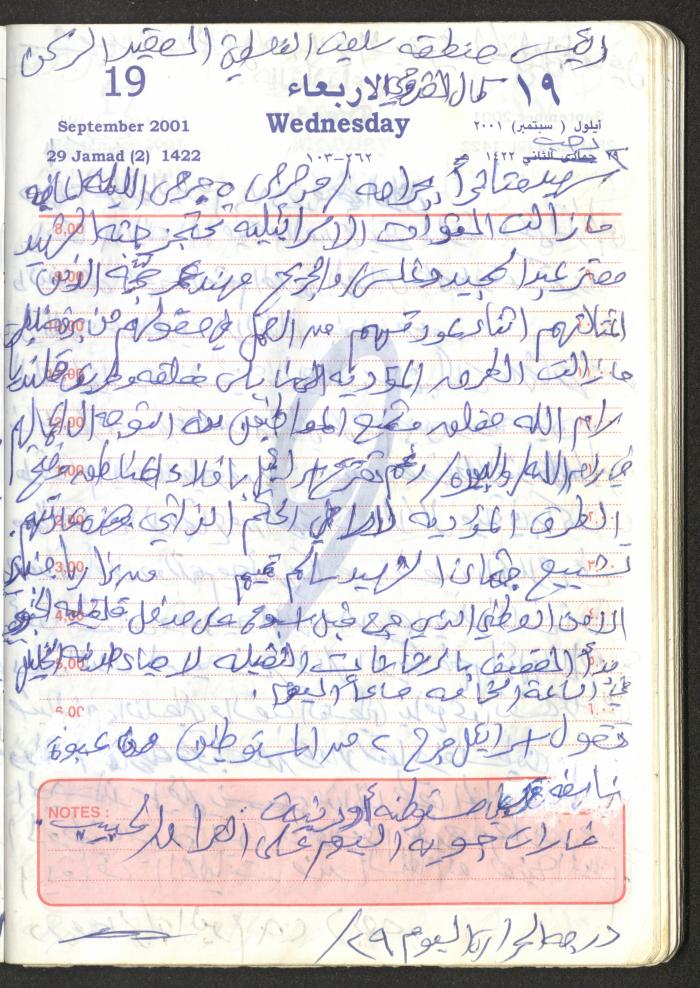 Mahmoud Khreisheh Diaries, Thinnaba- Tulkarm, 2001
