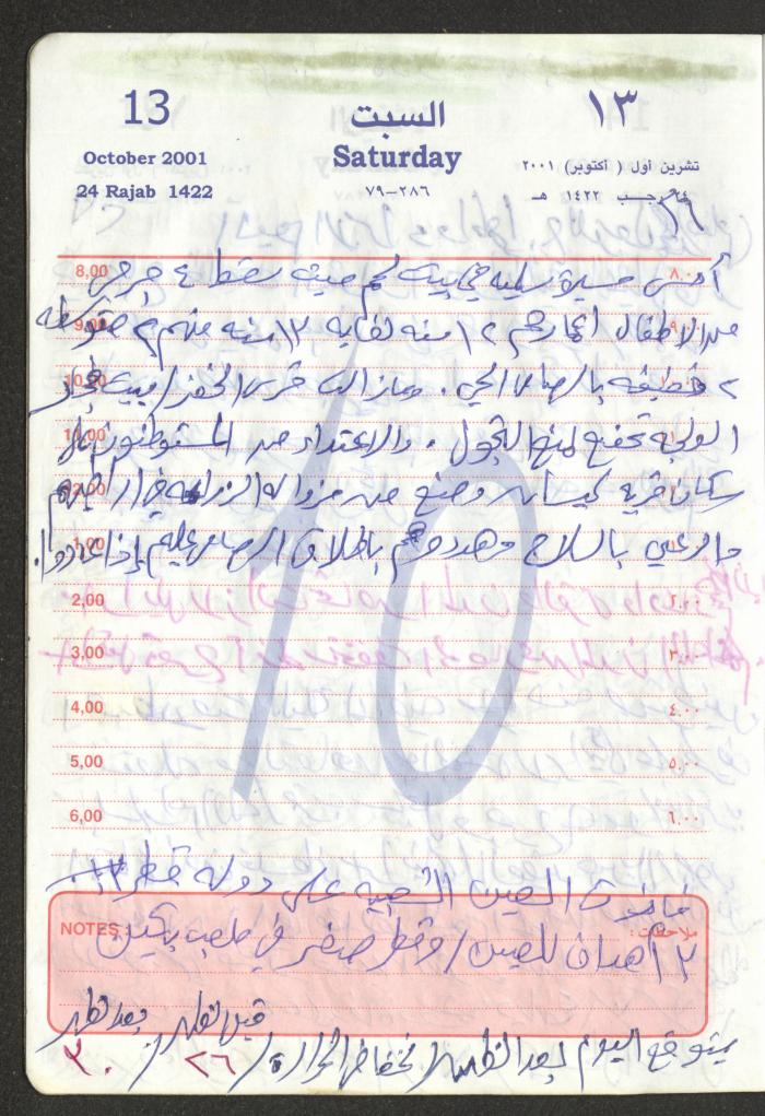 Mahmoud Khreisheh Diaries, Thinnaba- Tulkarm, 2001