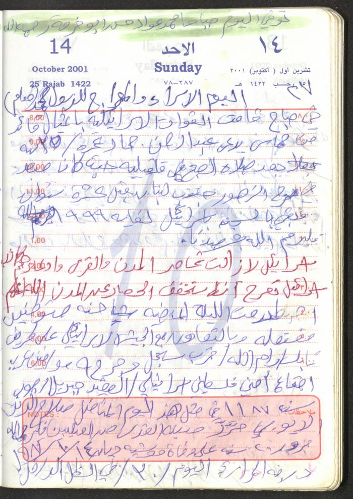 Mahmoud Khreisheh Diaries, Thinnaba- Tulkarm, 2001