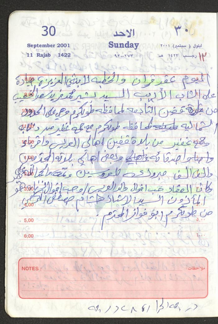 Mahmoud Khreisheh Diaries, Thinnaba- Tulkarm, 2001