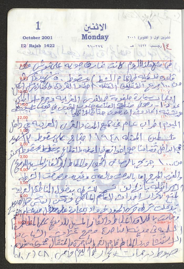Mahmoud Khreisheh Diaries, Thinnaba- Tulkarm, 2001