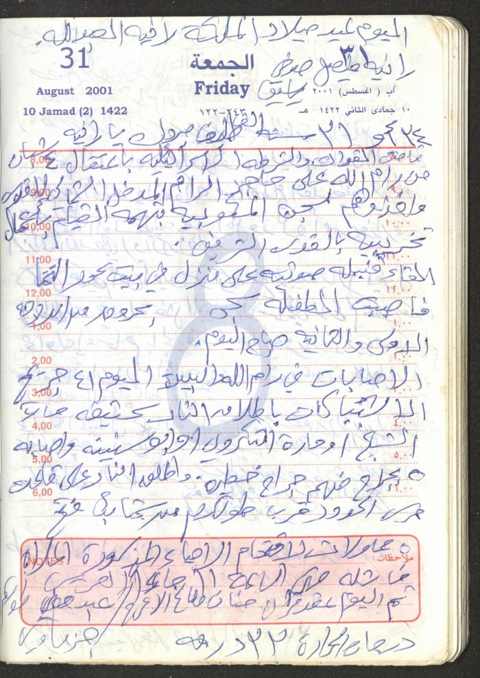 Mahmoud Khreisheh Diaries, Thinnaba- Tulkarm, 2001