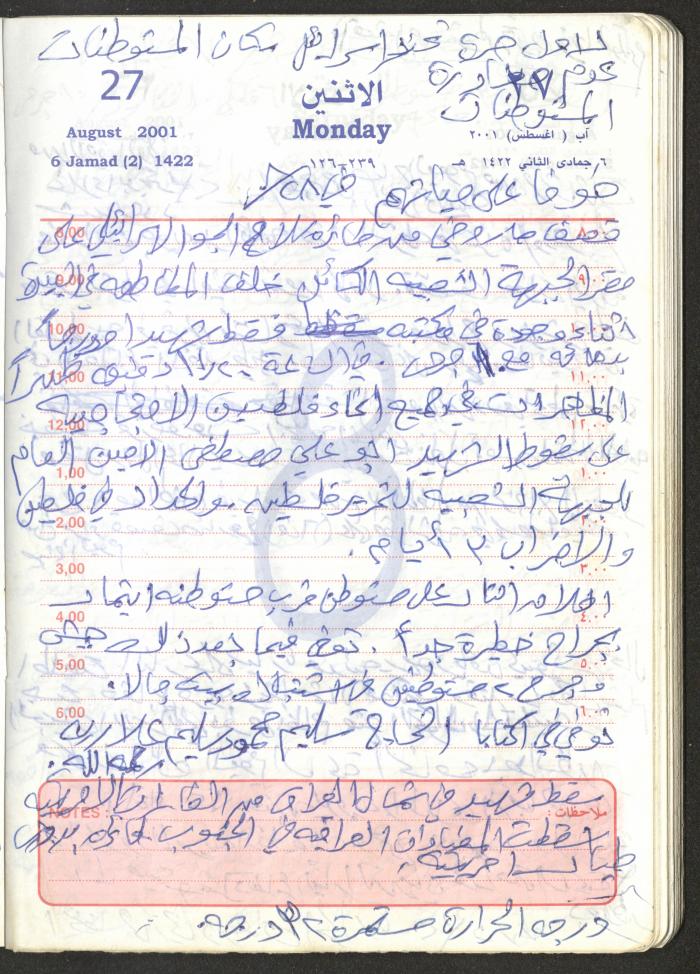 Mahmoud Khreisheh Diaries, Thinnaba- Tulkarm, 2001