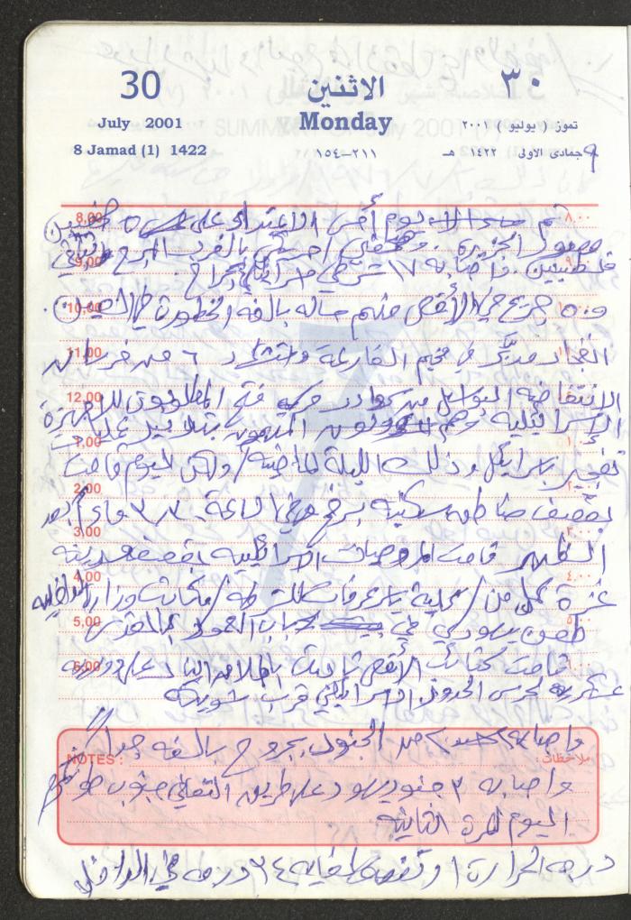 Mahmoud Khreisheh Diaries, Thinnaba- Tulkarm, 2001
