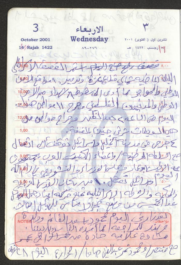 Mahmoud Khreisheh Diaries, Thinnaba- Tulkarm, 2001