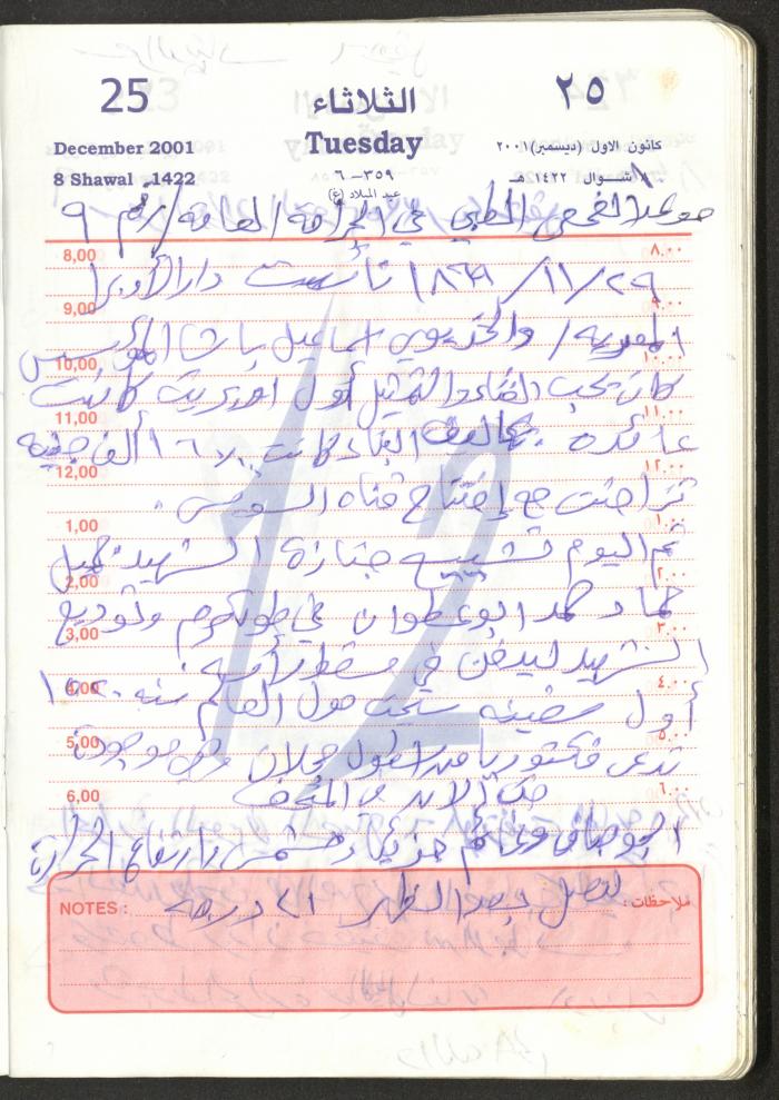 Mahmoud Khreisheh Diaries, Thinnaba- Tulkarm, 2001