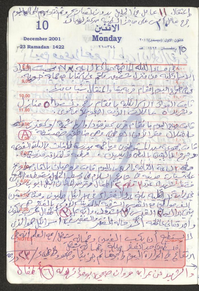 Mahmoud Khreisheh Diaries, Thinnaba- Tulkarm, 2001