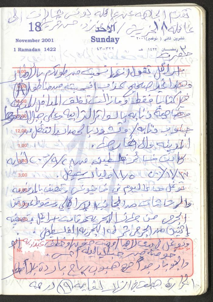 Mahmoud Khreisheh Diaries, Thinnaba- Tulkarm, 2001