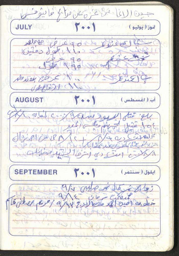 Mahmoud Khreisheh Diaries, Thinnaba- Tulkarm, 2001