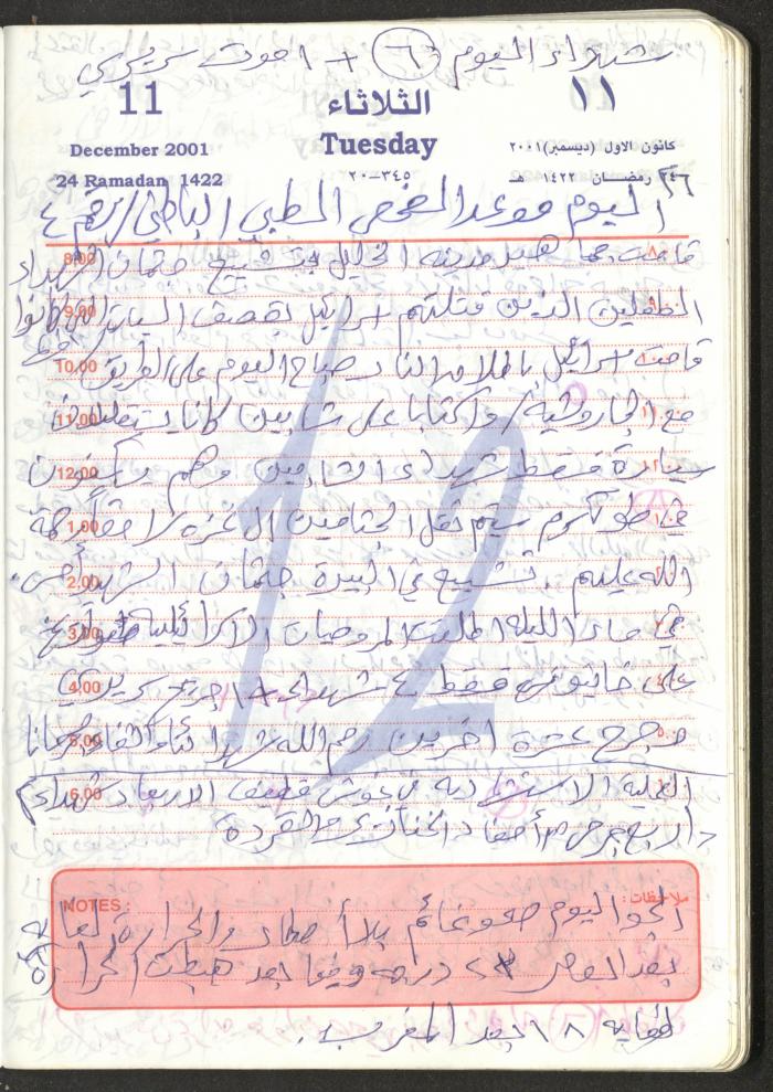 Mahmoud Khreisheh Diaries, Thinnaba- Tulkarm, 2001