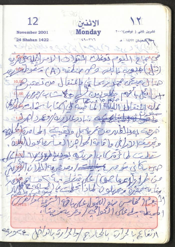 Mahmoud Khreisheh Diaries, Thinnaba- Tulkarm, 2001