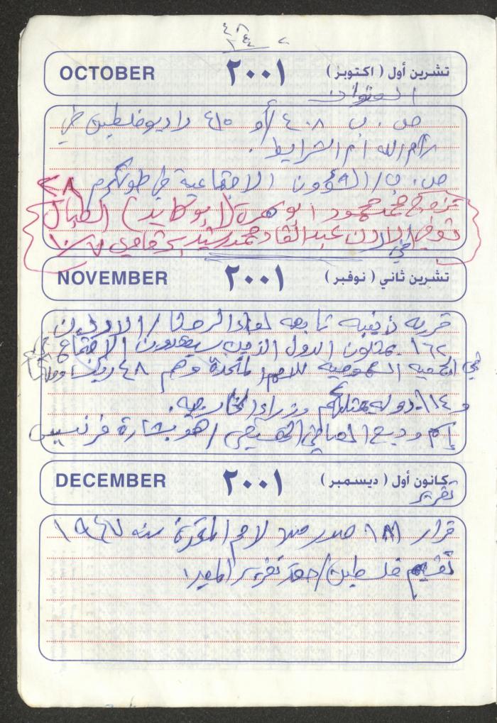 Mahmoud Khreisheh Diaries, Thinnaba- Tulkarm, 2001