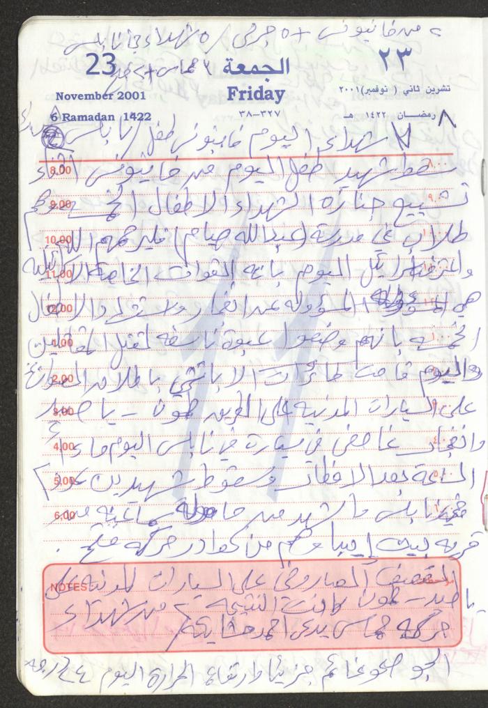 Mahmoud Khreisheh Diaries, Thinnaba- Tulkarm, 2001
