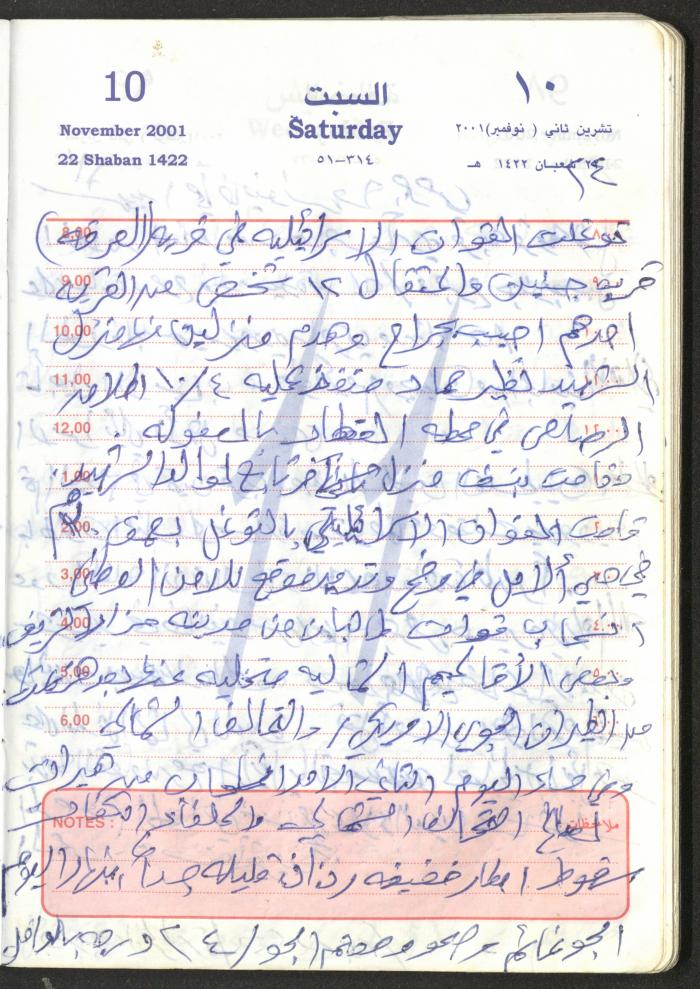 Mahmoud Khreisheh Diaries, Thinnaba- Tulkarm, 2001