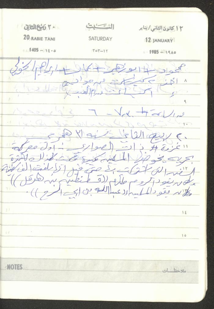 Mahmoud Khreisheh Diaries, Thinnaba- Tulkarm, 1985