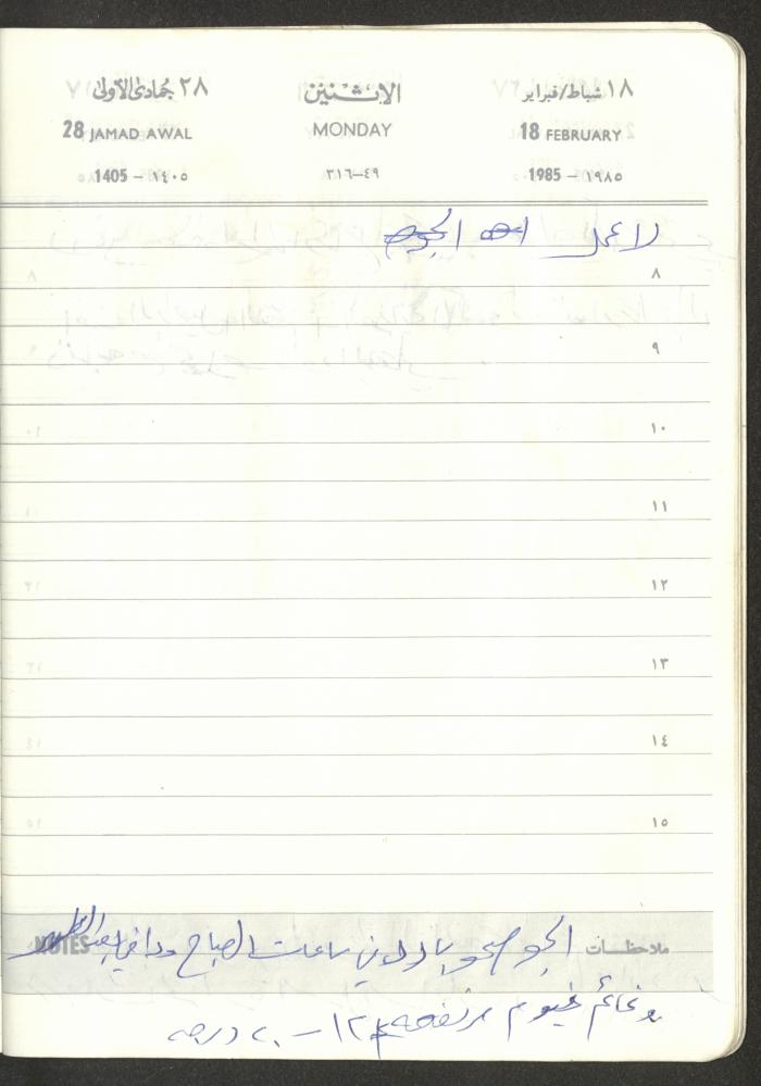 Mahmoud Khreisheh Diaries, Thinnaba- Tulkarm, 1985