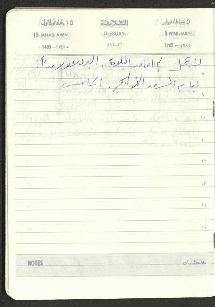 Mahmoud Khreisheh Diaries, Thinnaba- Tulkarm, 1985