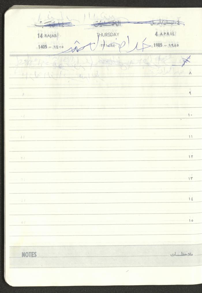 Mahmoud Khreisheh Diaries, Thinnaba- Tulkarm, 1985