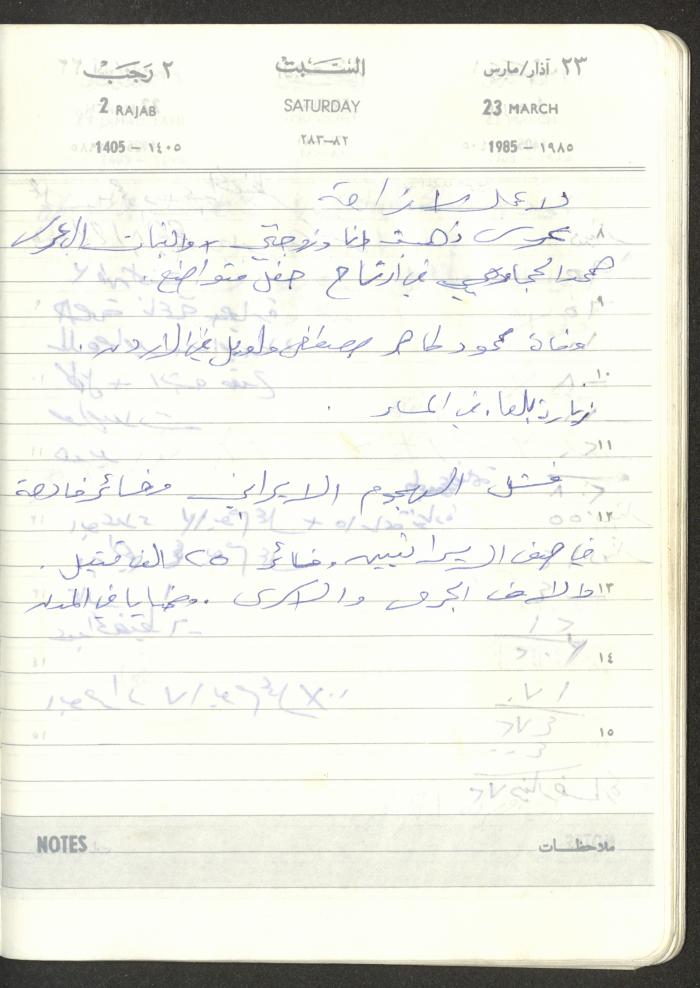 Mahmoud Khreisheh Diaries, Thinnaba- Tulkarm, 1985