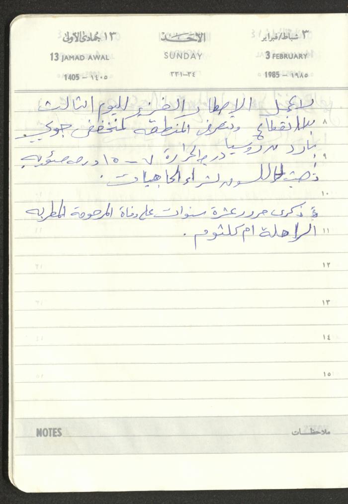 Mahmoud Khreisheh Diaries, Thinnaba- Tulkarm, 1985